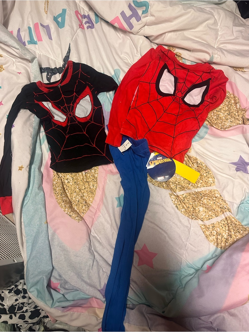 Marvel Spider-Man Kids Pajama Set in Red, Black & Blue
